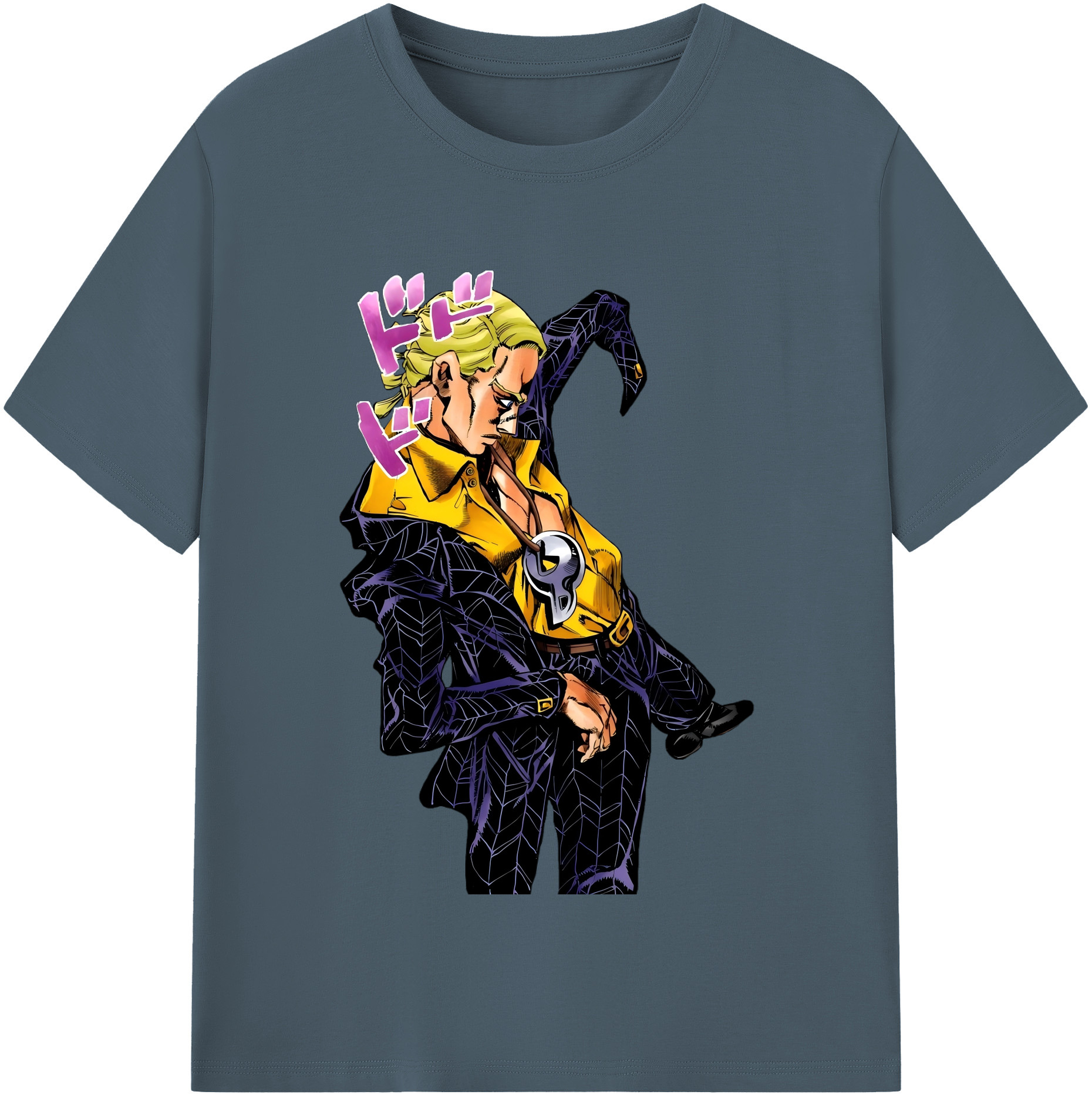 （画像用） ジョジョの奇妙な冒険 プロシュート JoJo's Bizarre Adventure Prosciutto 綿100％半袖Tシャツ（フロントプリント）